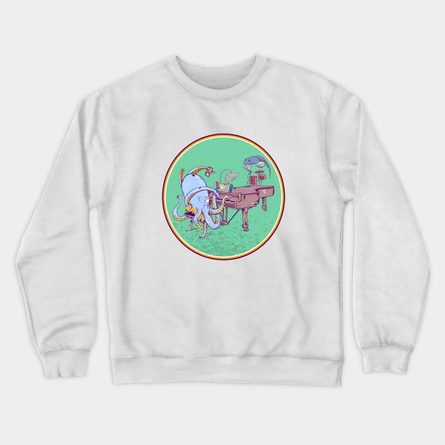 Octopus grand piano Crewneck Sweatshirt by mailboxdisco